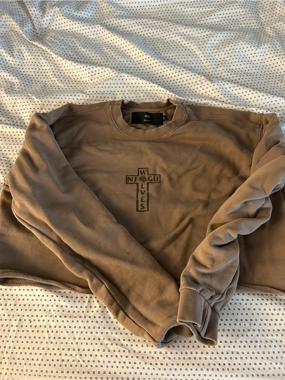 Darc Sport Brown Crewneck Sweatshirt with Cross Graphic